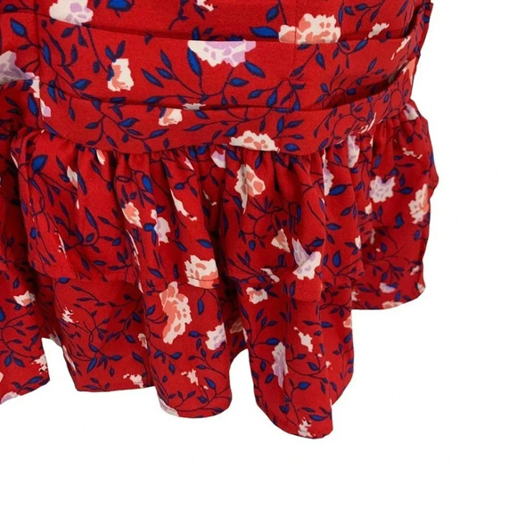 WALTER BAKER Kiara tie neck ruched floral-print crepe de chine mini dress 0 NWT - Picture 5 of 11